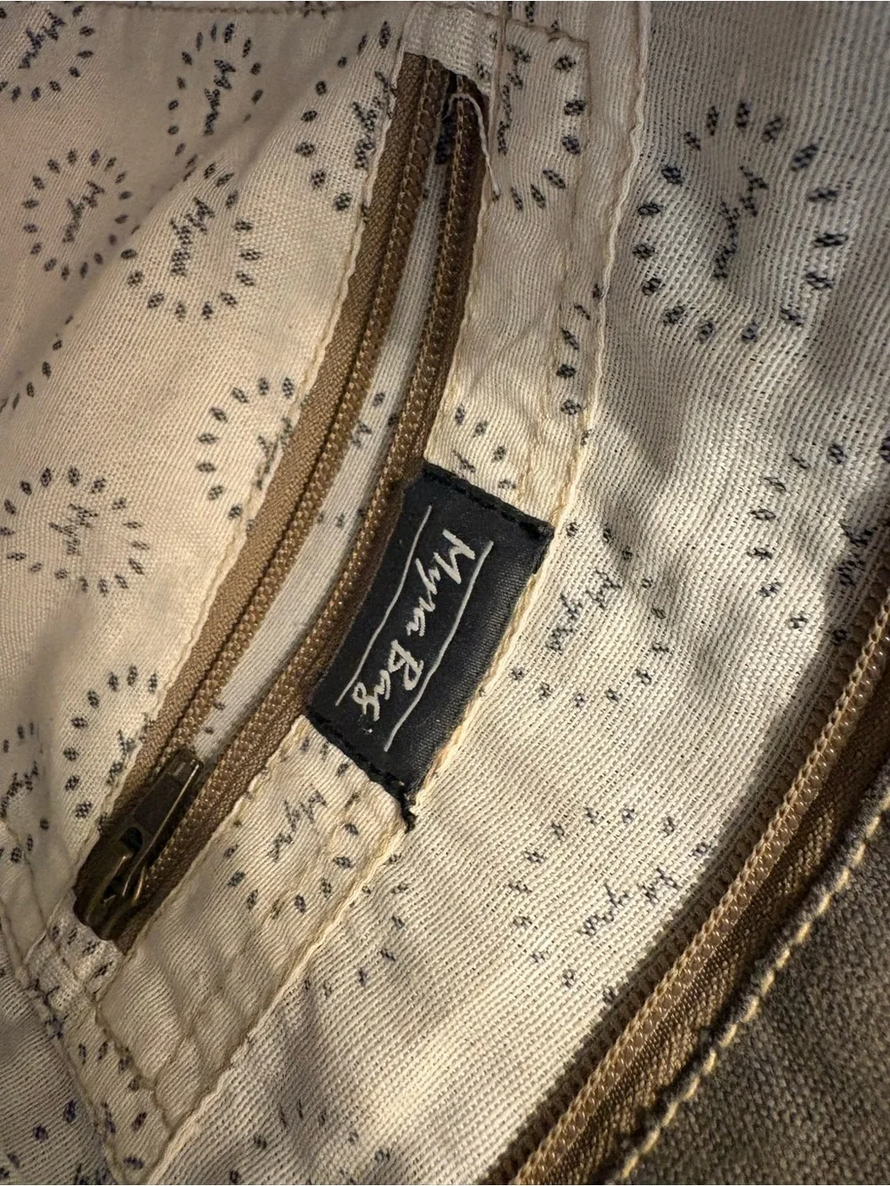 Myra Bag Mint Patterned Tote with Brown Straps and Cowhide Accents